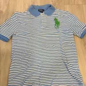 Ralph Lauren Blue and White Striped Polo
